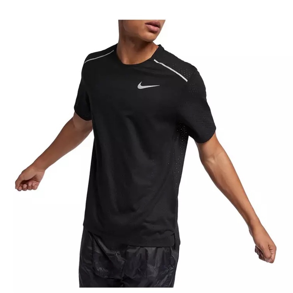 Men Nike Running Shirt Dr Fit Black Size Medium